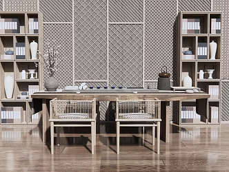 New Chinese Tea Table and Chair 3d model