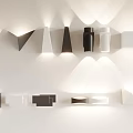 Modern Wall Lamps With Different Geometric Shapes And Black White Colors On White Wall