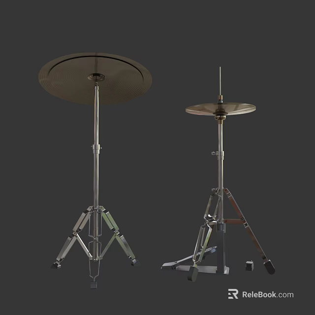 Musical Instruments Cymbals With Sturdy Stands For Drum Set Performance 3d model 