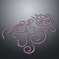 Intricate Curved Pattern Design With Pink Purple Lines And Dark Gradient Background