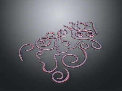 Intricate Curved Pattern Design With Pink Purple Lines And Dark Gradient Background 3d model