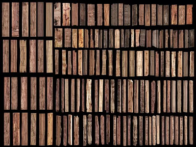 Rustic Stone Wood Interior Design With Natural Texture And Panel Walls 3d model