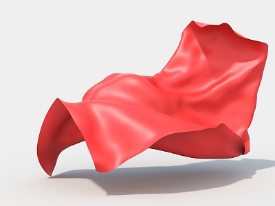 Cloth streamer red fluttering cloth 3d model