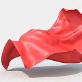 Cloth streamer red fluttering cloth 3d model