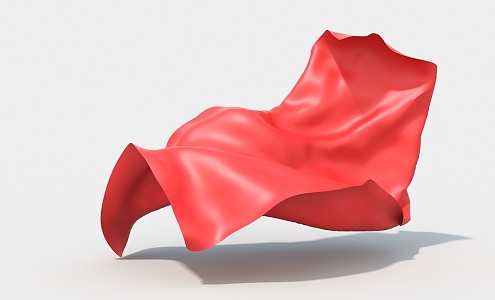 Cloth streamer red fluttering cloth 3d model