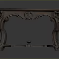 Elegant Traditional Antique Wooden Table With Ornate Carvings And Curved Legs Design