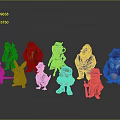 Cartoon Animal Figurines Dressed In Diverse Costumes With Hats And Suits