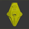 Dreadnought Sci Fi Spacecraft Model With Dark Armored Panels And Red Glowing Elements