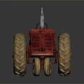 Vintage Red Tractor Utility Vehicle With Large Wheels And Classic Metal Body