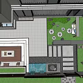Modern Garden Landscape Design with Courtyard Greenery Stone Pathways and Seating Area