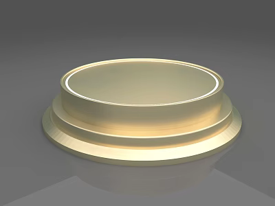 Golden Circular Multi Layered Tray As Functional Household Decorative Item 3d model