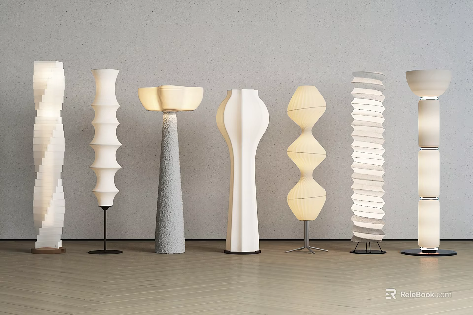 Modern Floor Lamps With Various Creative Designs For Home Interior Decoration 3d model