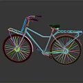 Light Blue Classic Bicycle With Black Seat Silver Wheels Front And Rear Racks