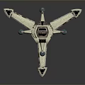 Futuristic Sci-Fi Spaceship With Mechanical Arms Blue Spherical Components And Detailed Structure