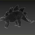 Realistic Stegosaurus Dinosaur With Green Skin Dorsal Plates And Long Tail