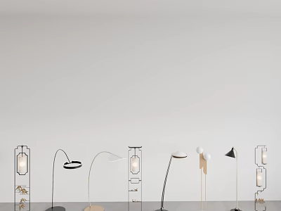 Sleek Modern Floor Lamps With Various Contemporary Designs For Home Living Spaces 3d model