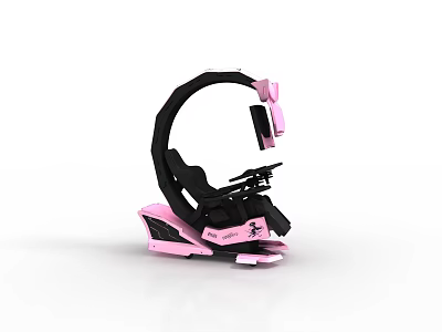 Pink And Black VR Amusement Equipment Gaming Seat With Surrounding Frame 3d model
