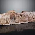 Ancient Rock Structure Model With Rough Surface And Natural Cave Features 3d model