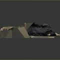 Detailed 3D Book Shaped Terrain Model With Mountain Ranges And Lush Green Vegetation