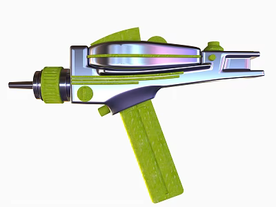 Ergonomic Medical Device With Green Handle Metal Components And Precision Engineering 3d model