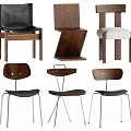 Various Modern Dining Chairs With Wooden Frames And Metal Legs Black White Seats