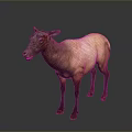 3D Rendered Standing Deer With Light And Dark Brown Fur On Gray Background