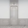 Elegant Light Gray Swing Door With Decorative Panels And Marble Floor Interior 3d model