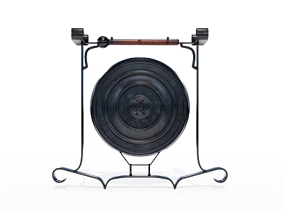 Chinese Style Causeway Bronze Gong 3d model Chinese Style Causeway Bronze Gong 3d model
