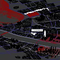 Birds Eye View Urban Planning With River Road Network And Green Spaces