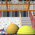 Indoor Playground With Colorful Slides Climbing Frames Sandpit Fun Children Activity Space