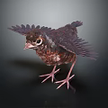 Modern bird robin bird traveling thrush Eurasian robin 3d model