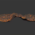 3D Rendered Volcanic Terrain Featuring Fractured Surface And Molten Lava Textures