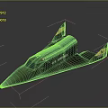 U.S. Air Force NASA Black Airplane With Streamlined Military Experimental Design