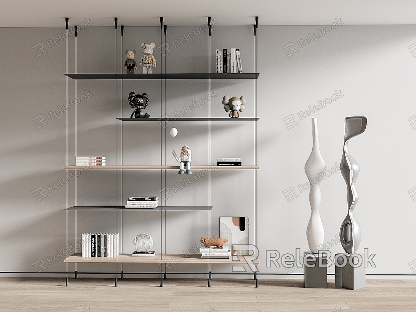 Modern Bookshelf Storage Rack Bookshelf Book Ornaments Jewelry Ornaments model