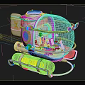 Futuristic Underwater Vehicle With Transparent Cockpit Neon Purple Lights And Metallic Frame