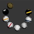 Multiple Stormtrooper Helmets With Various Designs And Colors Arranged In Circle On Dark Background