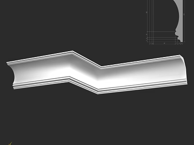 Sleek White Angular Architectural Component For Interior Decoration Design 3d model