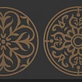 Two Circular Decorative Carved Patterns With Intricate Floral Designs On Blue Background 3d model