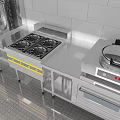 Spacious Commercial Kitchen Interior With Stainless Steel Workstations And Bright Lighting
