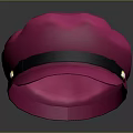 Stylish Pink Cap With Black Strap And Gold Badge Fashion Accessory