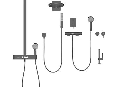 Modern Rain Shower Head Hardware model