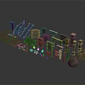 Various Architectural Building Components Including Stone Blocks Pillars Steps And Different Shapes