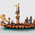 LEGO toy building block boat sailboat 3d model