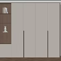 Modern Wardrobe Interior Design With Wooden Shelves LED Lighting And Beige Cabinets