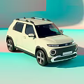 Hyundai Modern Cream Compact SUV with Roof Rack and LED Headlights