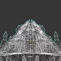 Future Architecture Design Featuring Spires Geometric Shapes Red Black Accents And Intricate Details