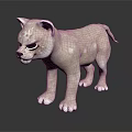 Realistic 3D Lion Cub Character Model With Detailed Fur And Expressive Face