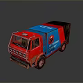 Red And Blue Branded NY Design Company Truck For Design Services