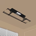 Smart Ceiling Mounted Clothes Drying Rack With Metal Bars LED Lighting And Modern Design 3d model
