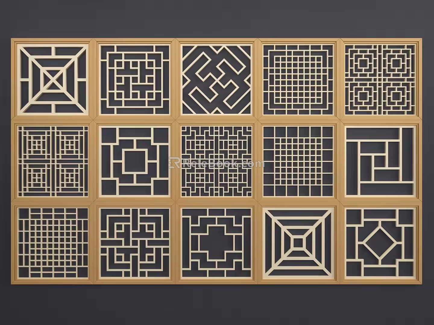 Chinese carved component 3d model
